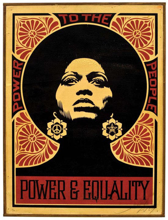 Shepard Fairey (Obey), AFROCENTRIC RED HPM ON WOOD, 2007 Shepard Fairey (Obey), AFROCENTRIC RED HPM ON WOOD, 2007