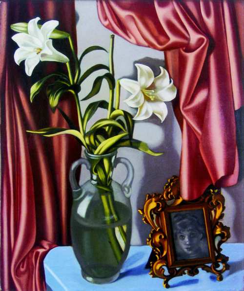 Tamara de Lempicka, Natura morta con gigli e foto, 1944, California, collezione Anjelica Huston ©Tamara Art Heritage / Museum Masters International NYC Tamara de Lempicka, Natura morta con gigli e foto, 1944, California, collezione Anjelica Huston ©Tamara Art Heritage / Museum Masters International NYC