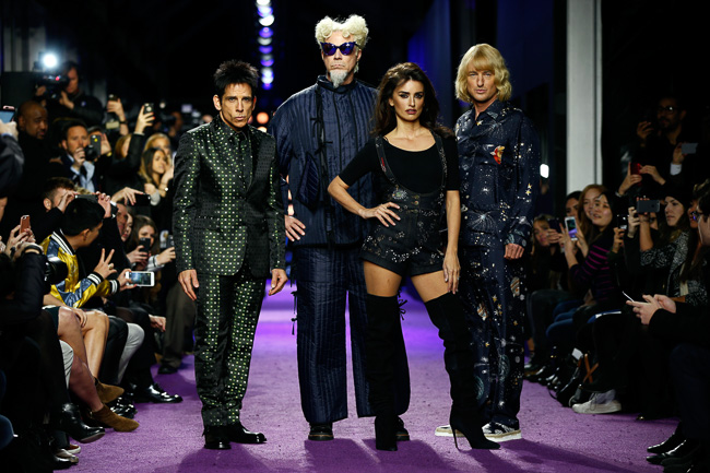 NEW YORK, NY - FEBRUARY 09: (L-R) Actors Ben Stiller, Will Ferrell, Penelope Cruz and Owen Wilson walk the runway during the "Zoolander No. 2" World Premiere at Alice Tully Hall on February 9, 2016 in New York City. (Photo by Frazer Harrison/Getty Images for Paramount) *** Local Caption *** Penelope Cruz;Ben Stiller;Owen Wilson;Will Ferrell