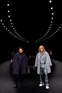 PARIS, FRANCE - MARCH 10: Derek Zoolander and Hansel walk the runway at the Valentino Fashion Show during Paris Fashion Week at Espace Ephemere Tuileries on March 10, 2015 in Paris, France. 