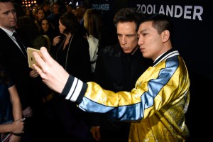 NEW YORK, NY - FEBRUARY 09: Actor Ben Stiller (L) poses with Bryanboy at the "Zoolander No. 2" World Premiere at Alice Tully Hall 